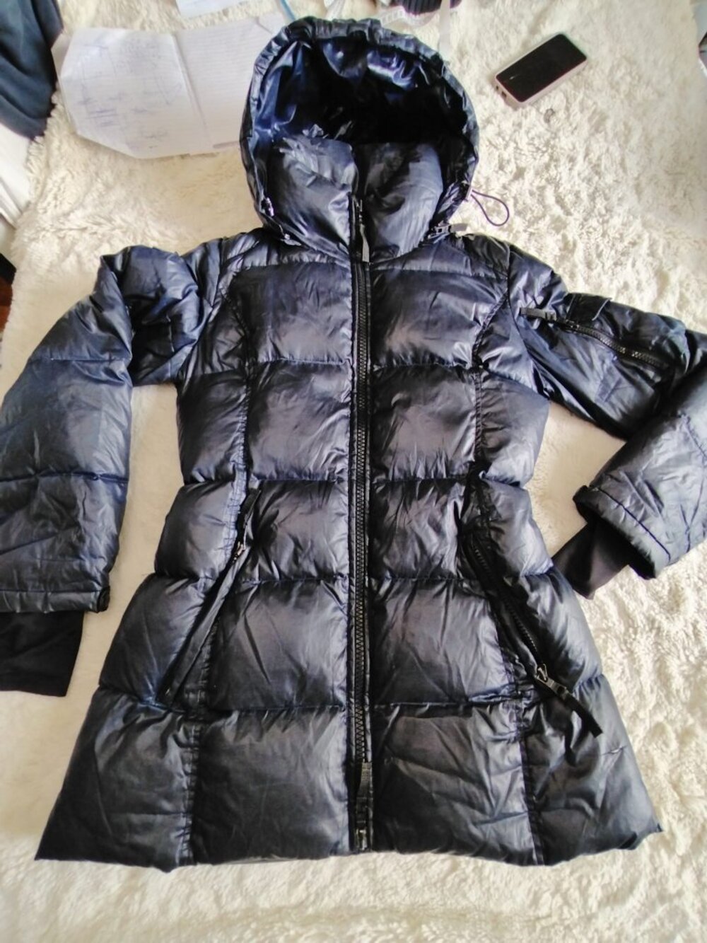 SAM. New York Women's Puffer Down Jacket Black - Size XL